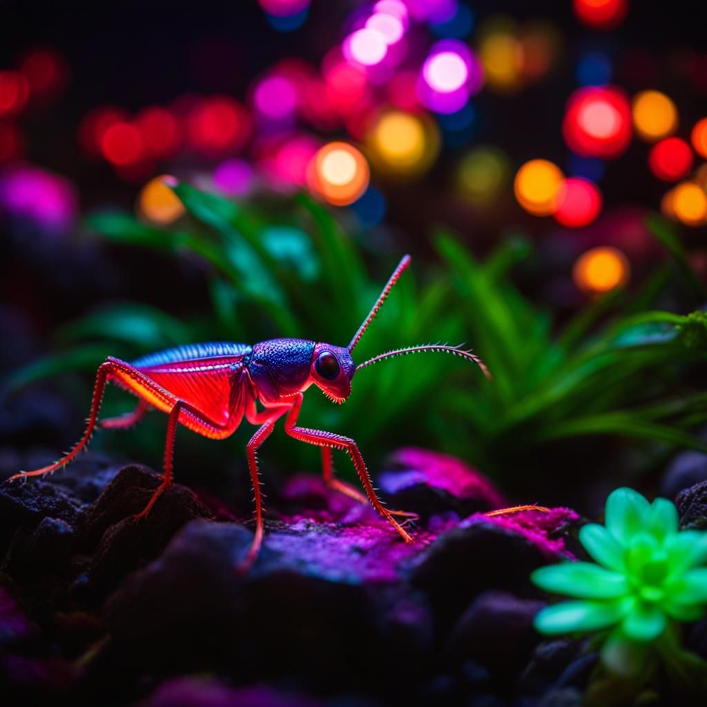 Bioluminescent Terrarium Ecosystem in Ultra Realistic Detail
