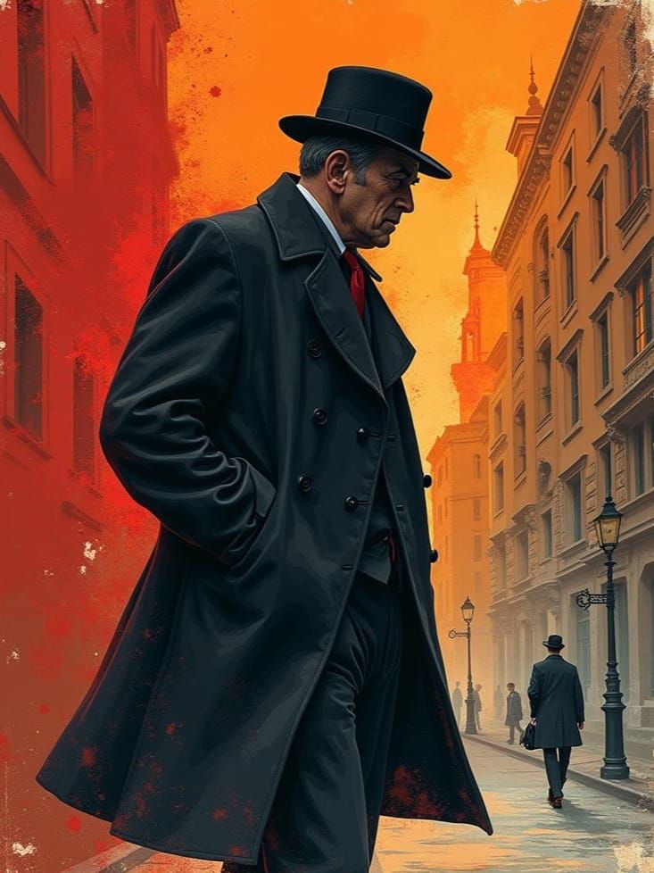 Colorful Crime Novel Book Cover Illustration