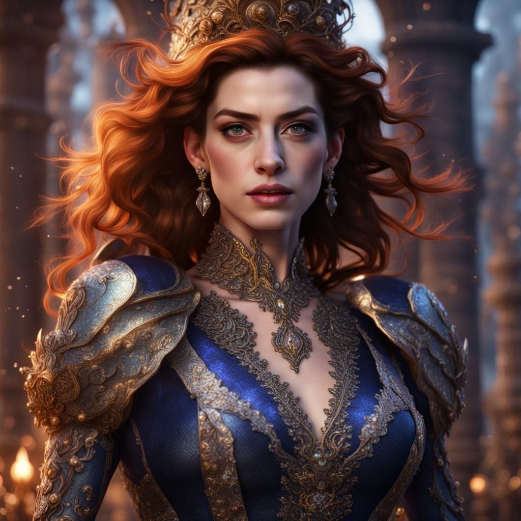 Crystallized Skin Portrait of Anne Hathaway