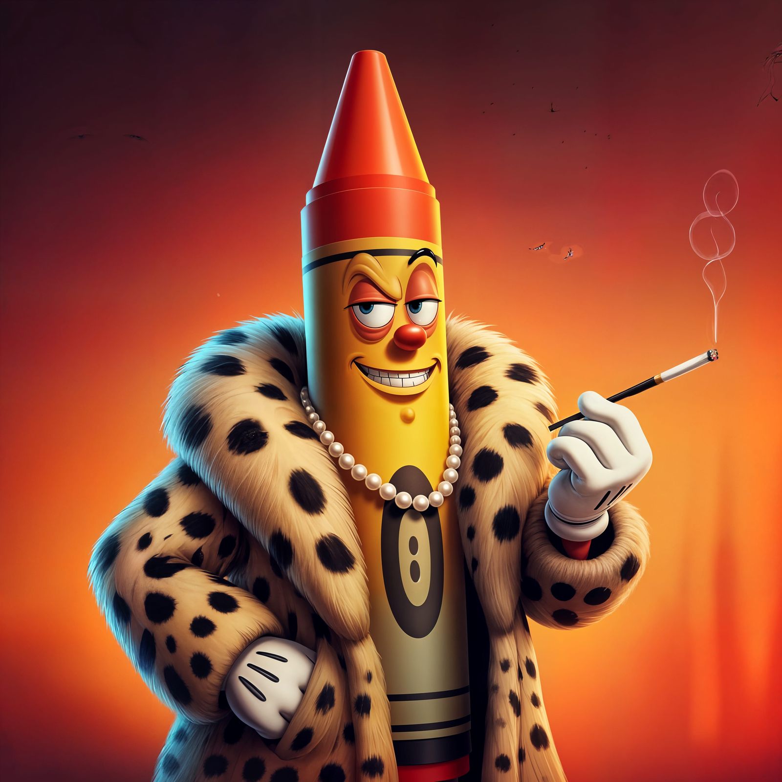 CGI Crayon as Cruella Deville Cartoon