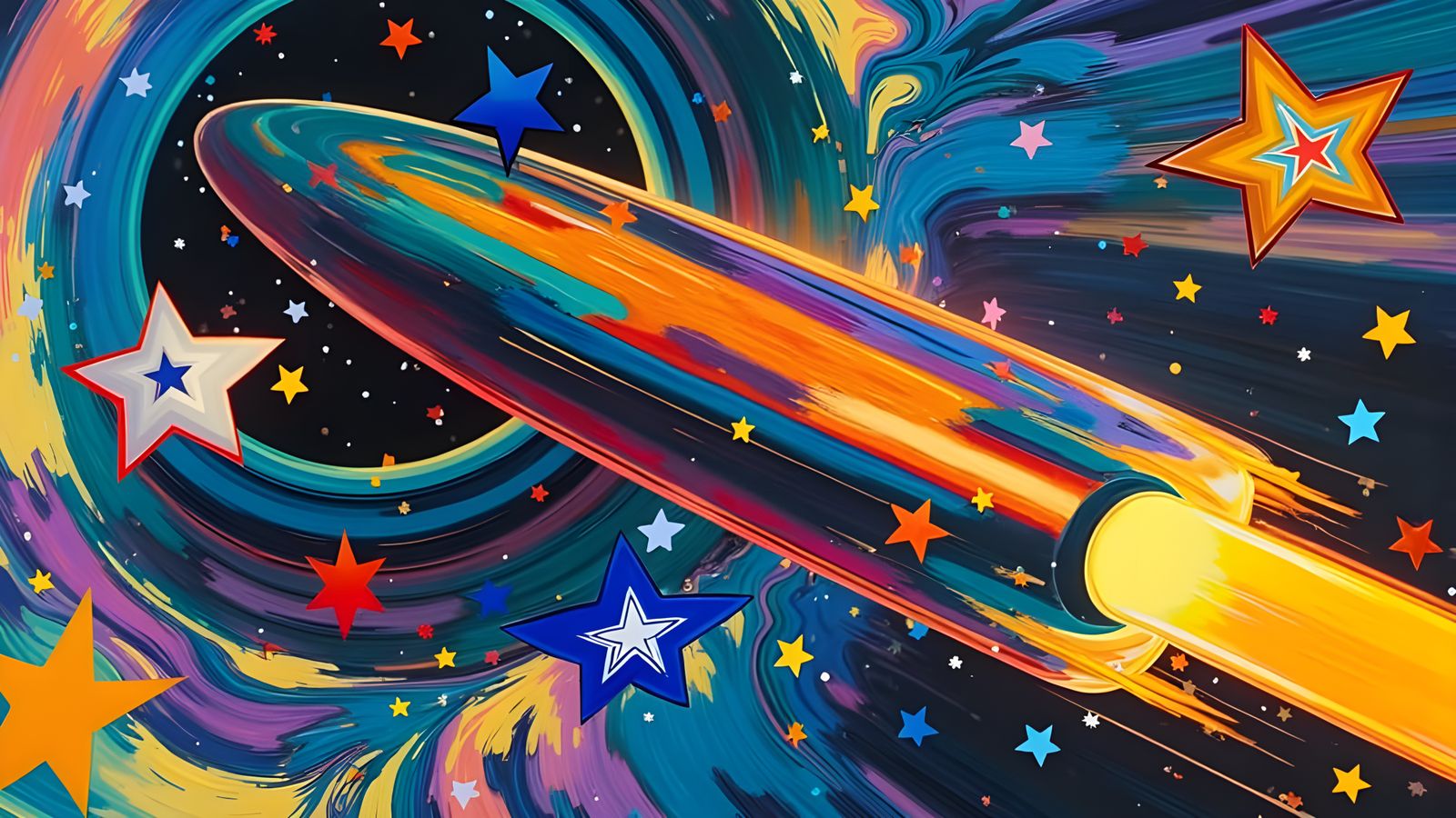 Vibrant Cosmic Odyssey in Iridescent Splendor