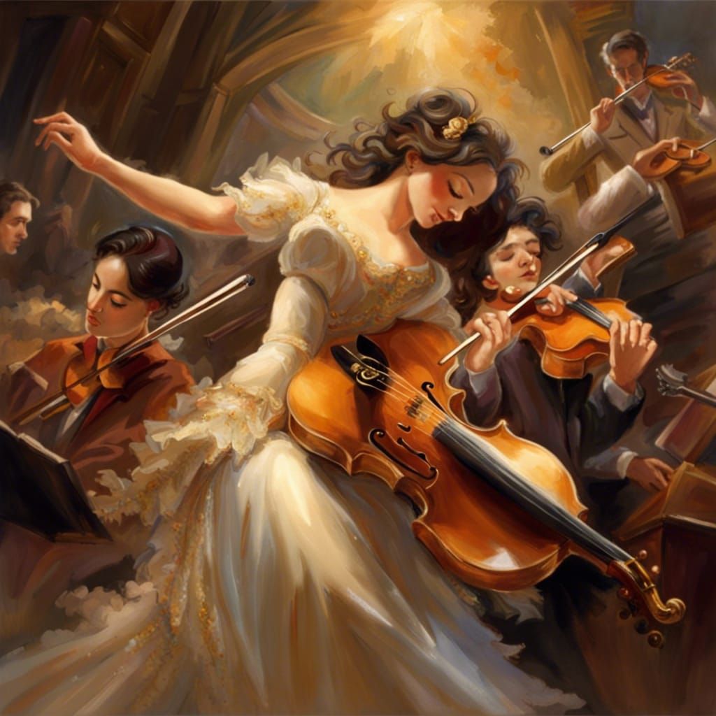 Classical Orchestra in Harmonious Ensemble on Stage