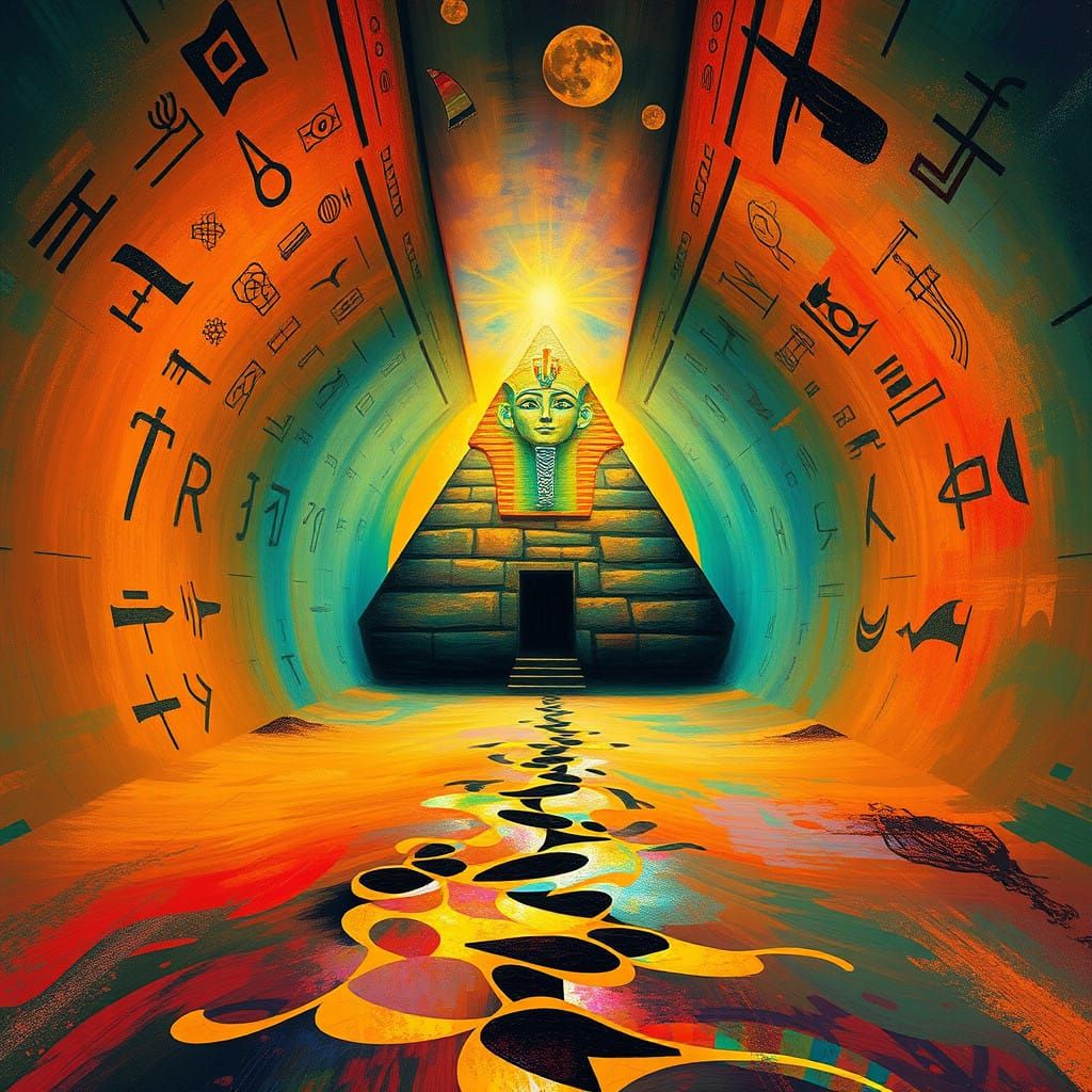 Vibrant Egyptian Art Abstraction