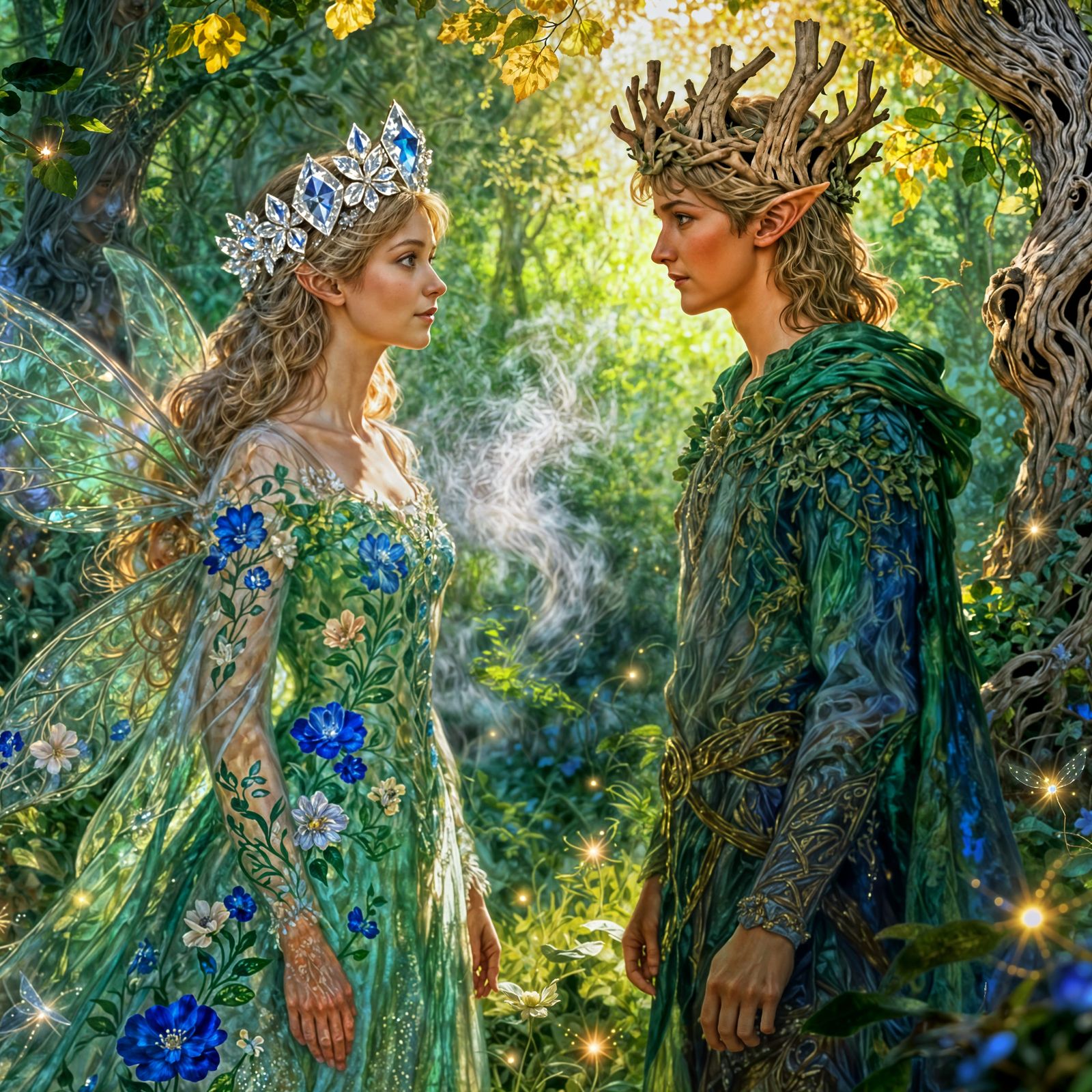 Fairy Princess and Elven Prince with Regal Headpieces