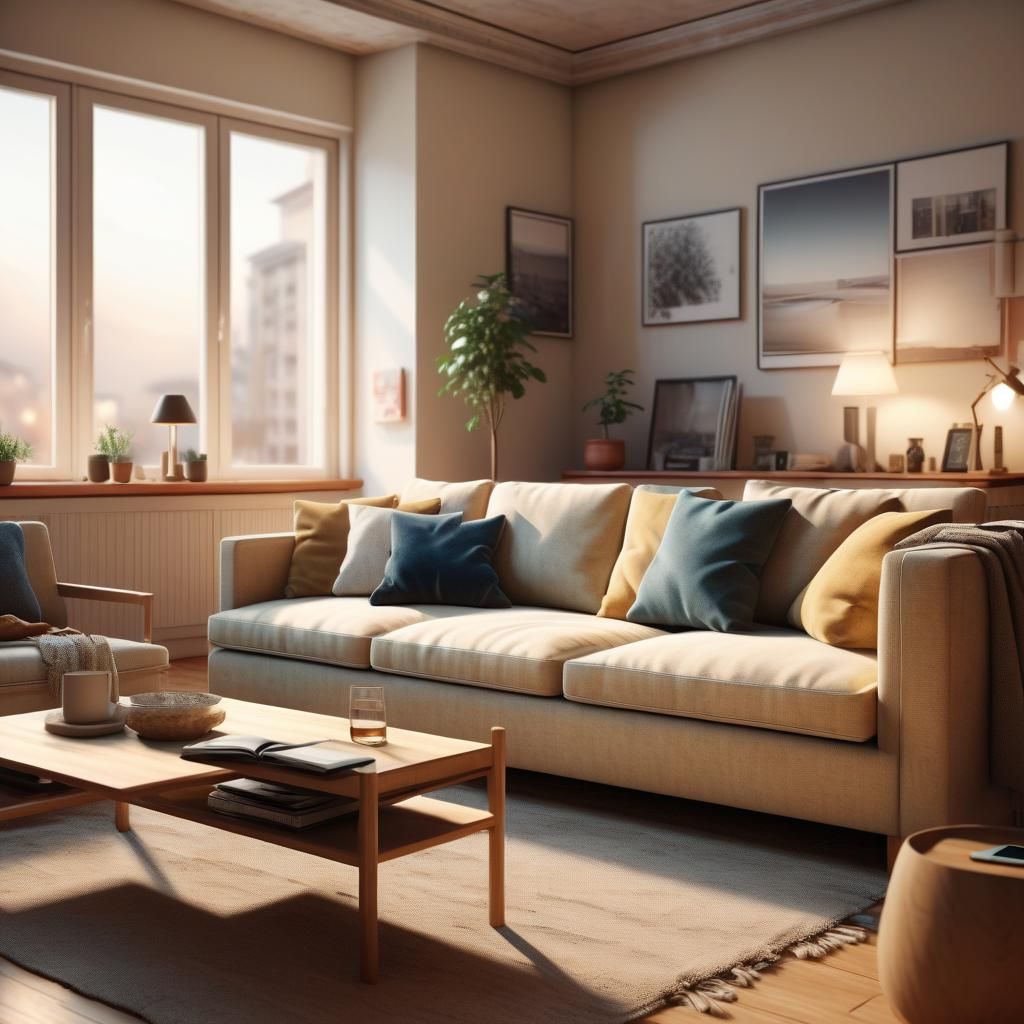 Hyper-Realistic Digital Art of Person on Couch