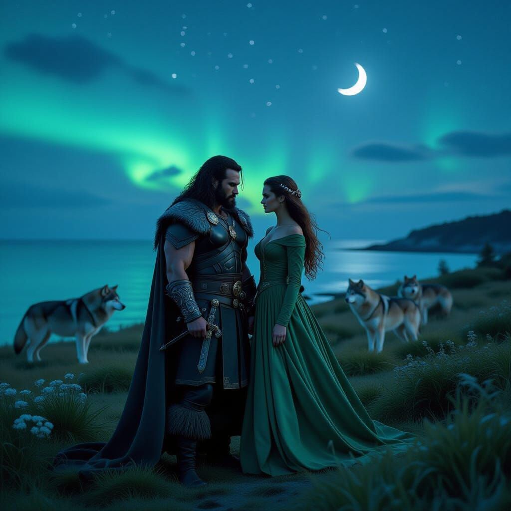 Conan and Princess Tara in Lupine Garden