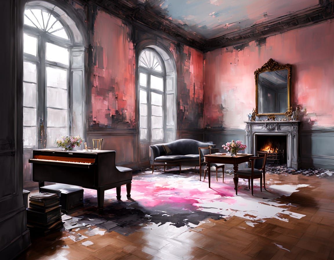 Abandoned Mansion in Haenraets Watercolour Style