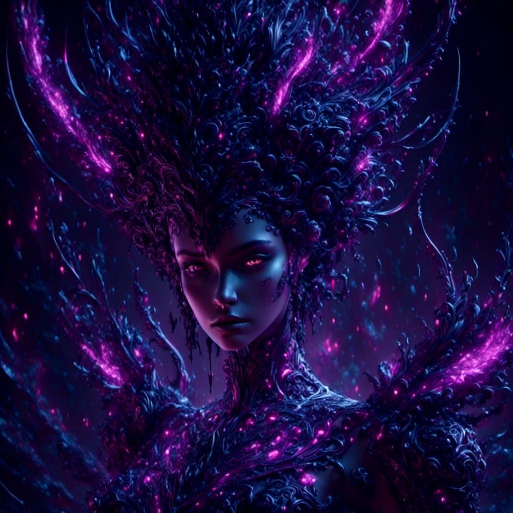 Neon Goth Sword with Electric Rose Design