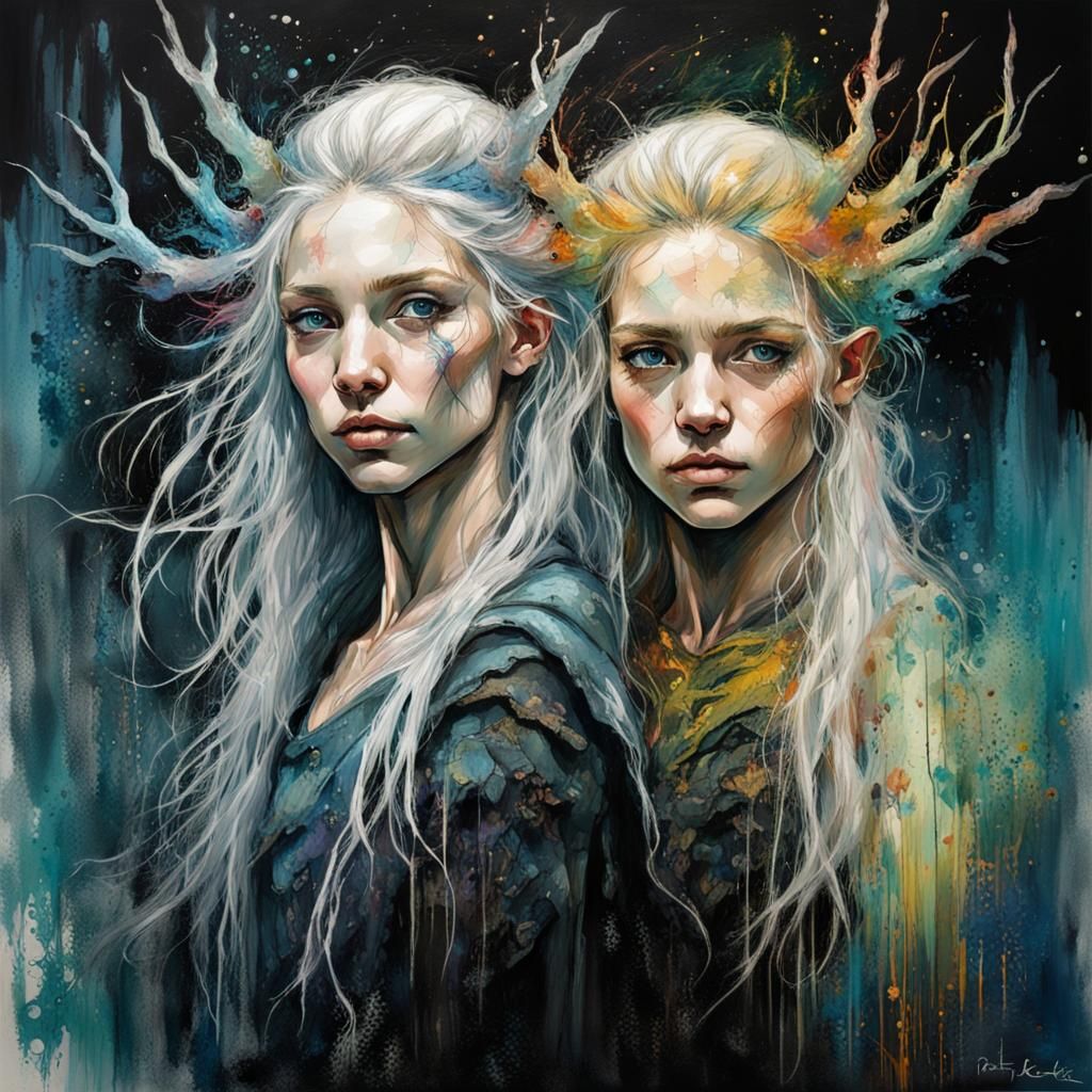 Elven Princesses: Good and Evil in Watercolor