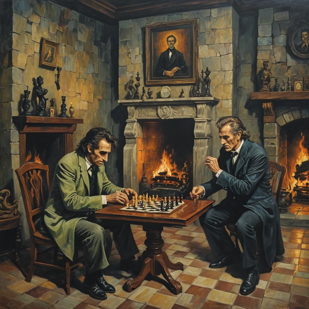 Alice Cooper and Vincent Price in Van Gogh Style