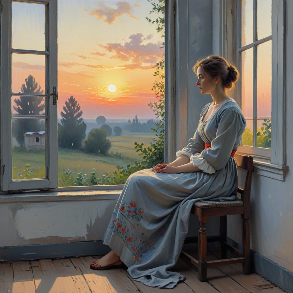 19th Century Russian Masterpiece: Morning Solace