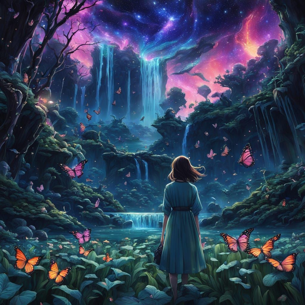 Surreal Dreamscapes in Vibrant Color: A Majestic, Otherworld...