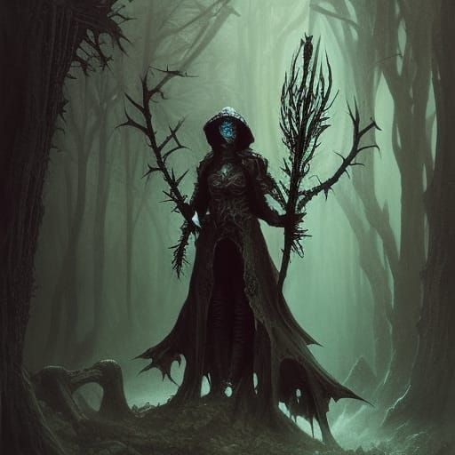 Gothic Undead Knight in Dark Thorn Forest