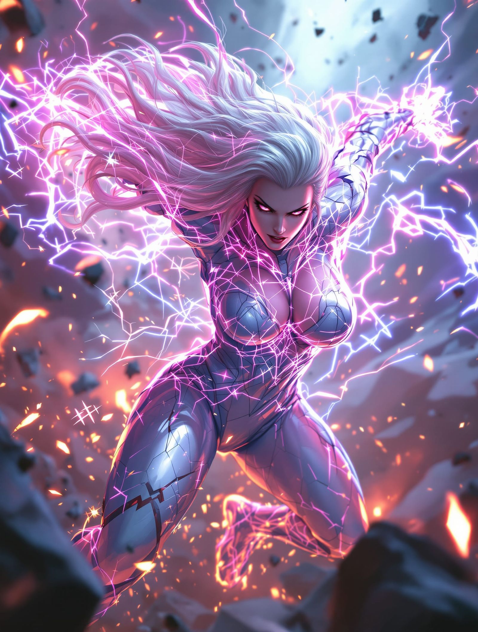 Emma Frost Unleashes Diamond Power in Anime Battle