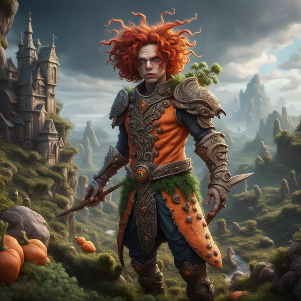 Detailed Matte Painting of Carrot Top