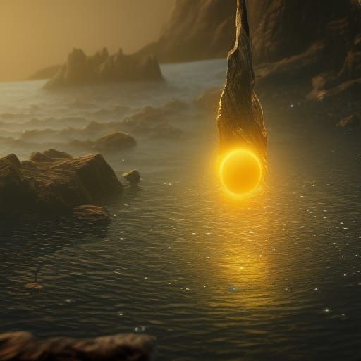 Spinning Water Drop: Detailed Fantasy Concept Art