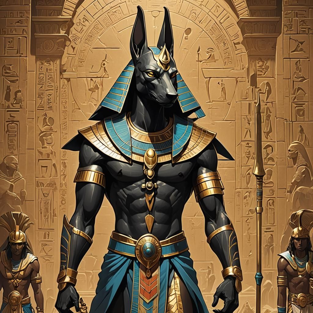 Anubis in Anime Style from Ancient Egypt