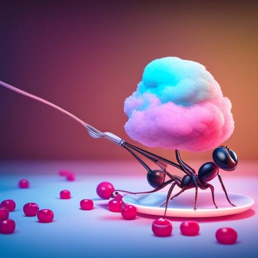 Ants Feast on Cotton Candy: Candy Art