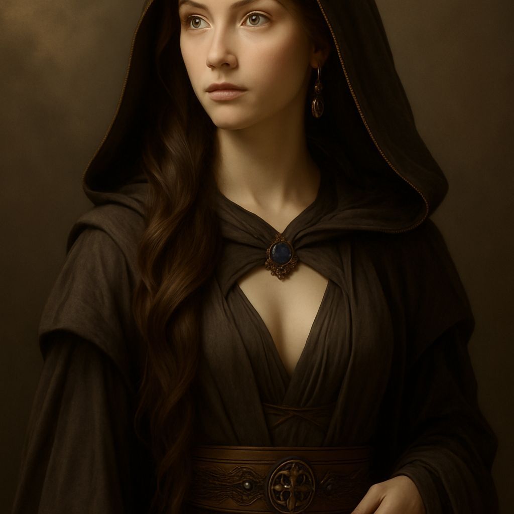 Hyperrealistic Renaissance Portrait of a Young Jedi Lady