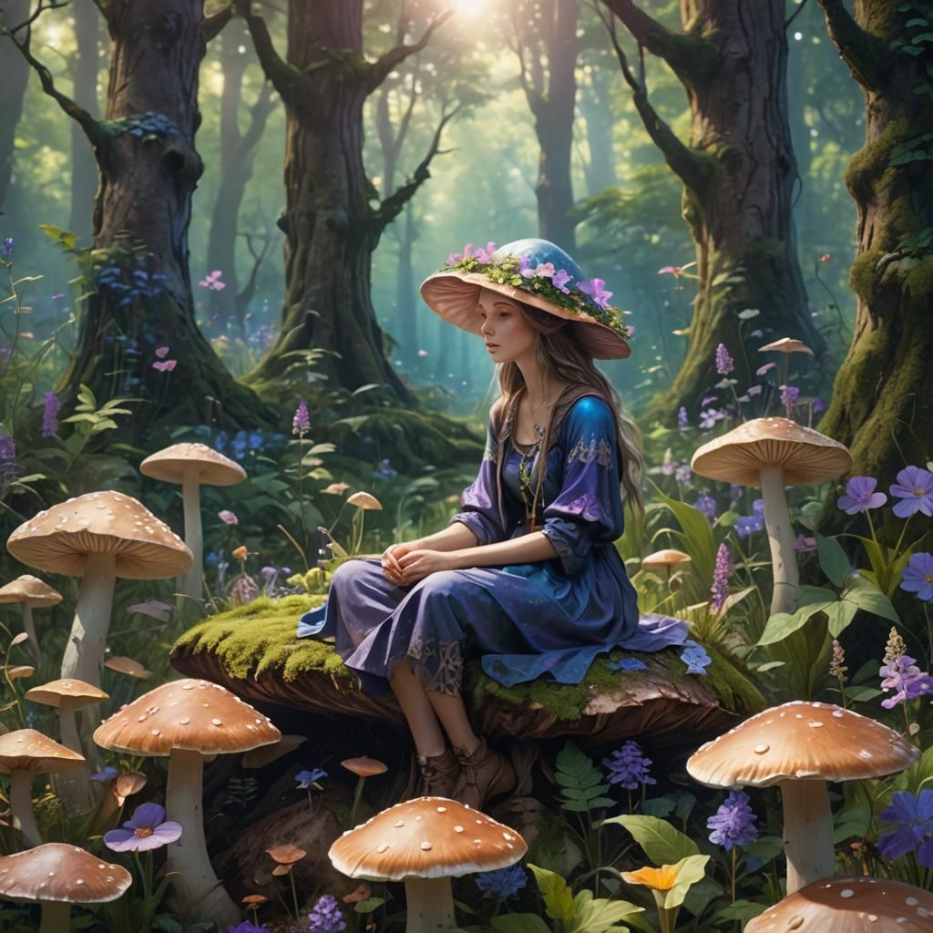 Ethereal Forest Scene in a Dreamy Fantasy Art