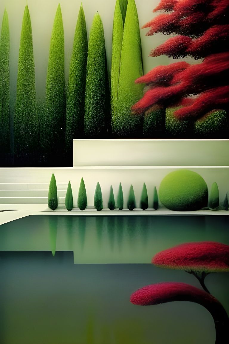 Zen Garden in Pastel Matte Painting Style