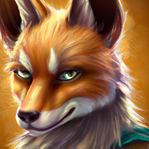 Fantasy Portrait of a Male Fox Humanoid Character