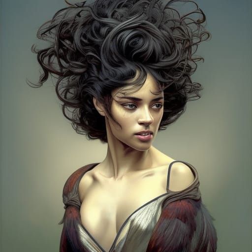 This woman makes you think of a flighty gazelle. She has hooded eyes the color of varnished wood. Her fine, curly, black...