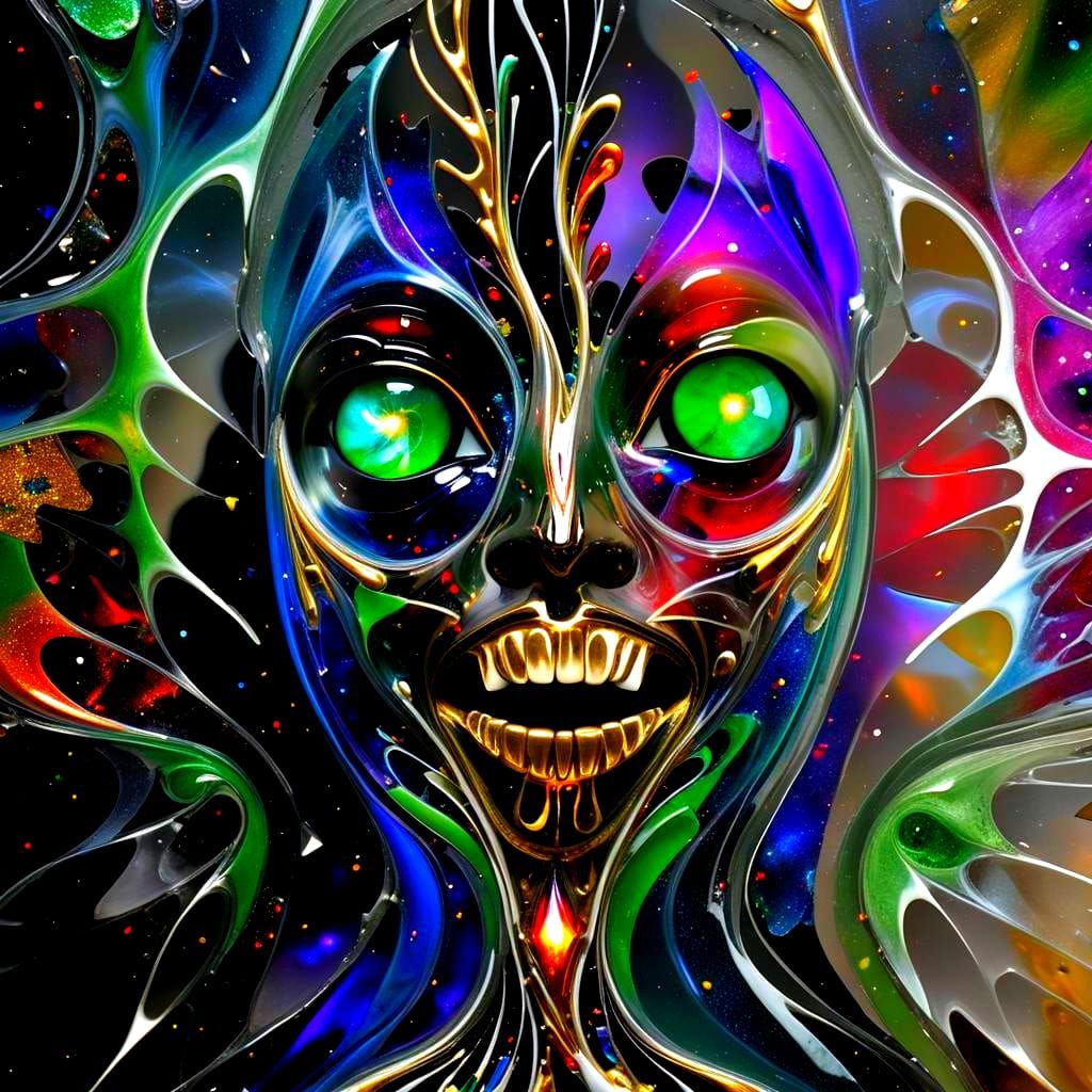 Murano Glass Shards in Galactic Vortex