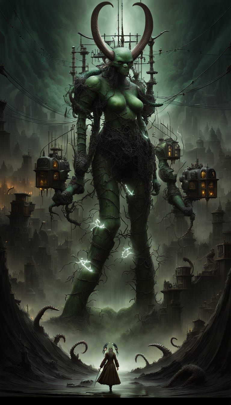 Cyberpunk Horror Ahsoka Monster