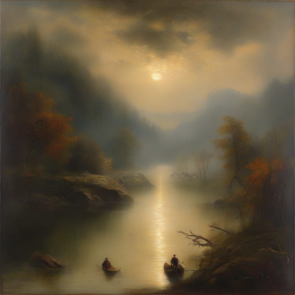 A magical mountain lake in an unearthly light