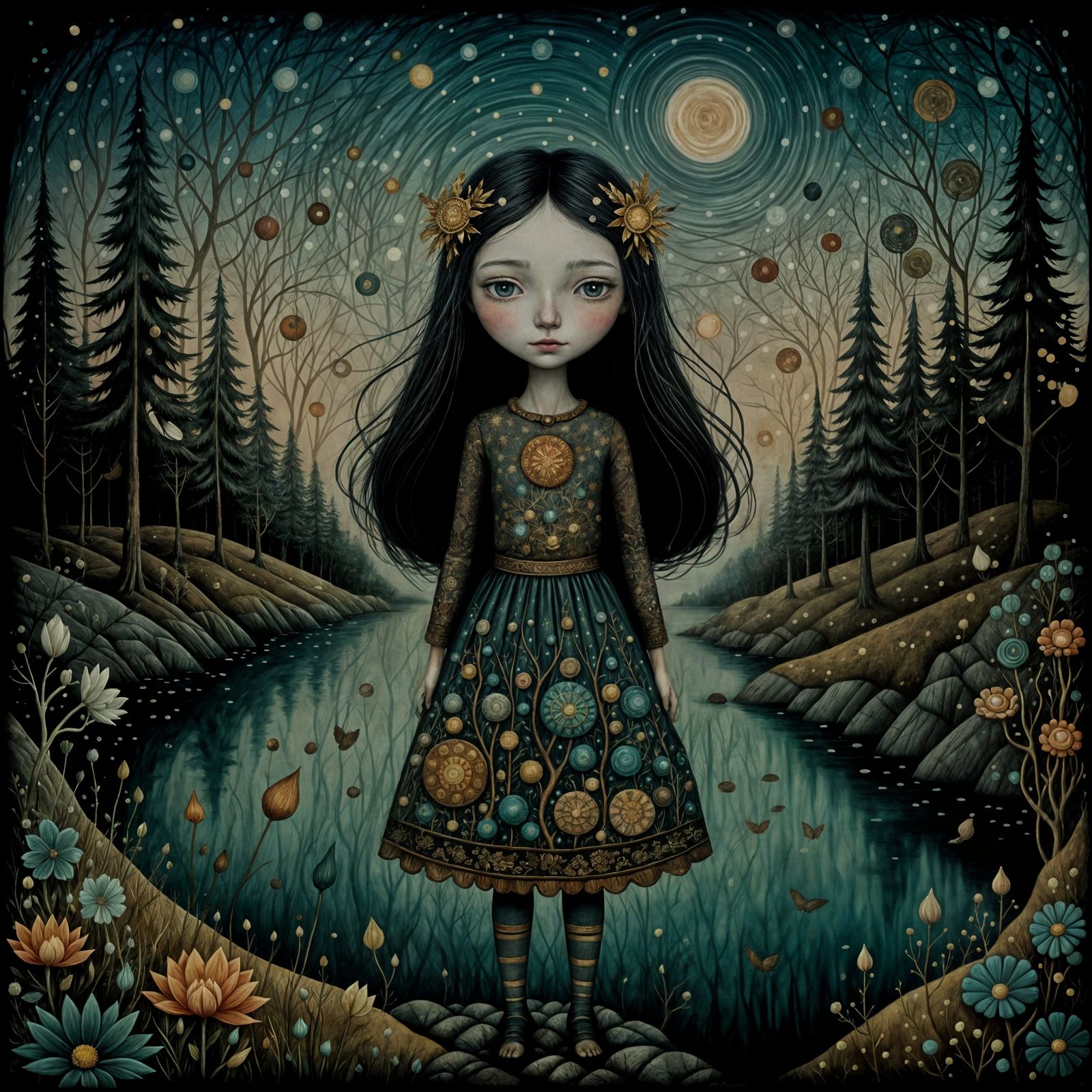 Dreamlike Girl in Pastel Colors