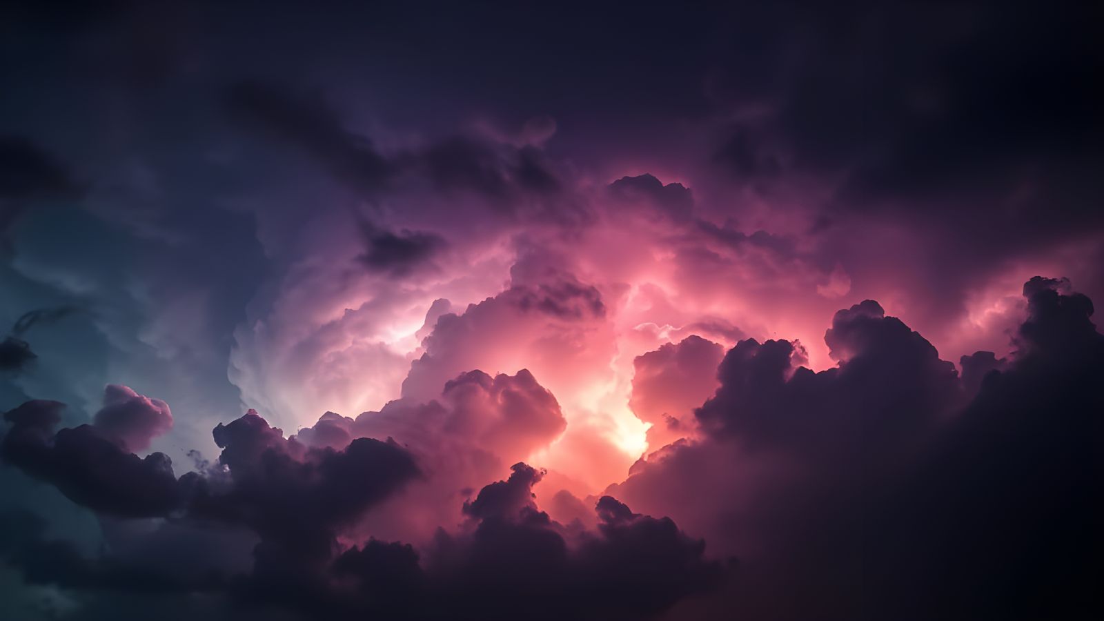 Storm Clouds Lit by Black Light in HDR