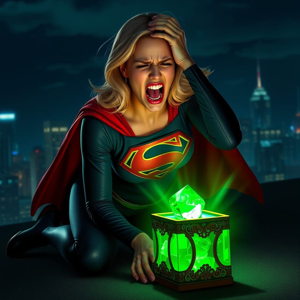Supergirl Overwhelmed by Kryptonite's Dark Power