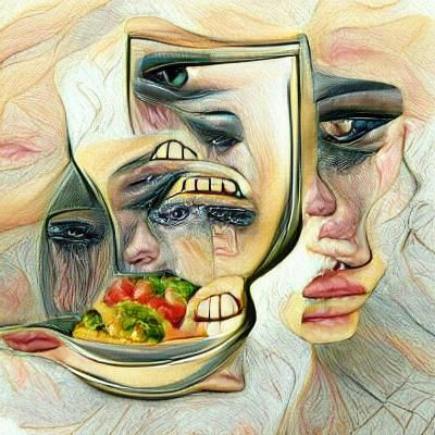 Self-Esteem Eaten by Depression: A Visual Metaphor