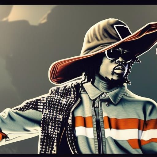 Ab-Soul as Hip Hop God: Detailed Matte Painting