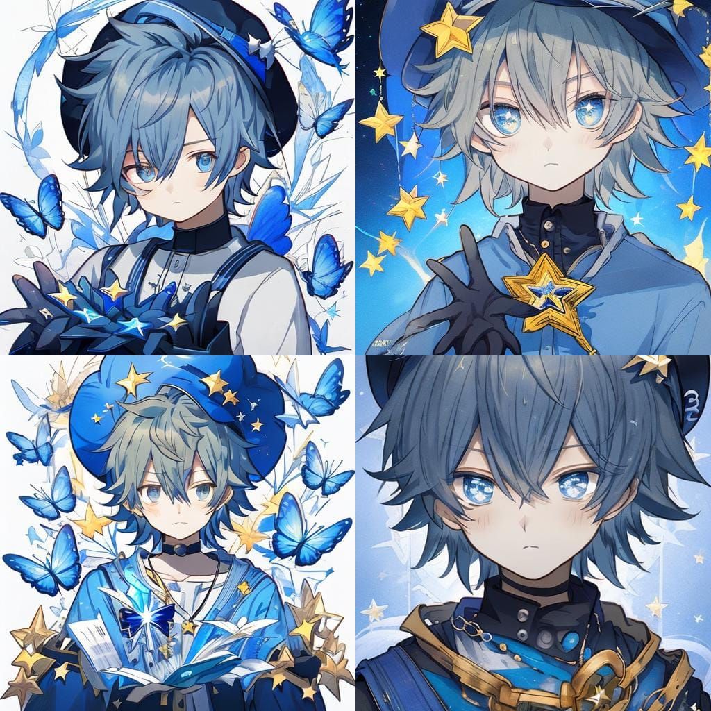 Anime Style Wizard Boy with Star Magic