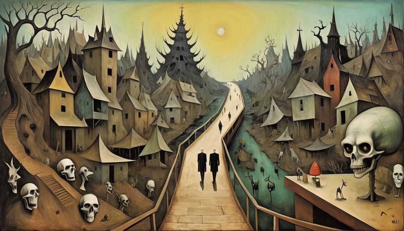 Surreal Dreamscape Buildings in Exotic Fantasy World