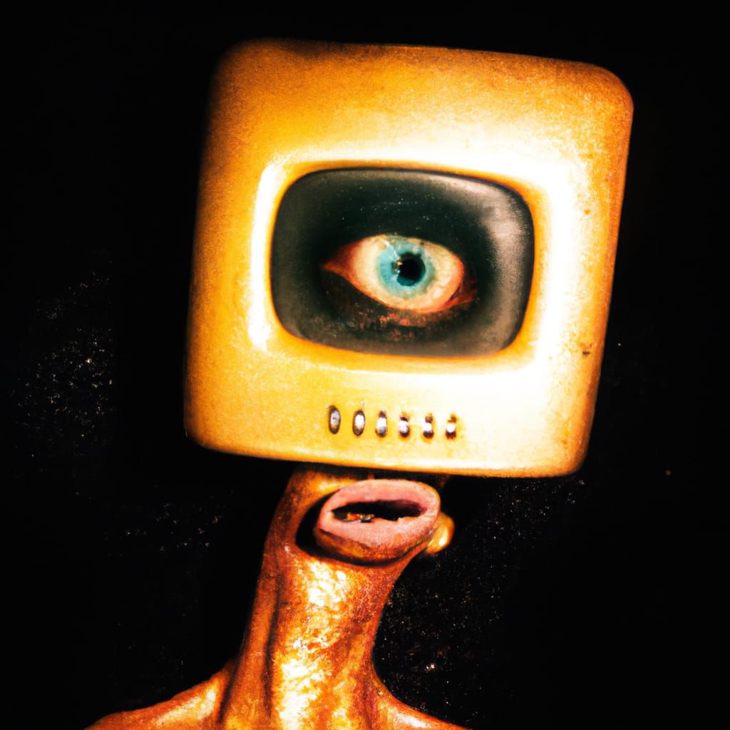 Surreal Anthropomorphic Figure in 80s Style