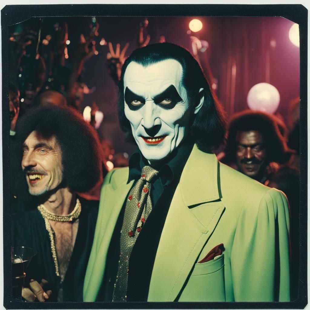 Dracula Parties at a 1970s Disco: Polaroid