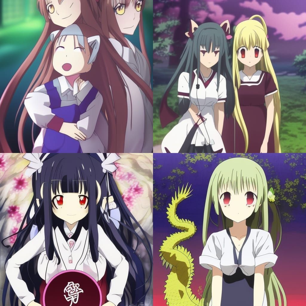 Kaguya Shinomiya and Tohru in Anime Style
