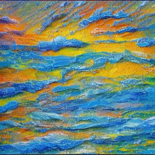 Sparkling Rocks: Abstract Expressionist Oil Painting