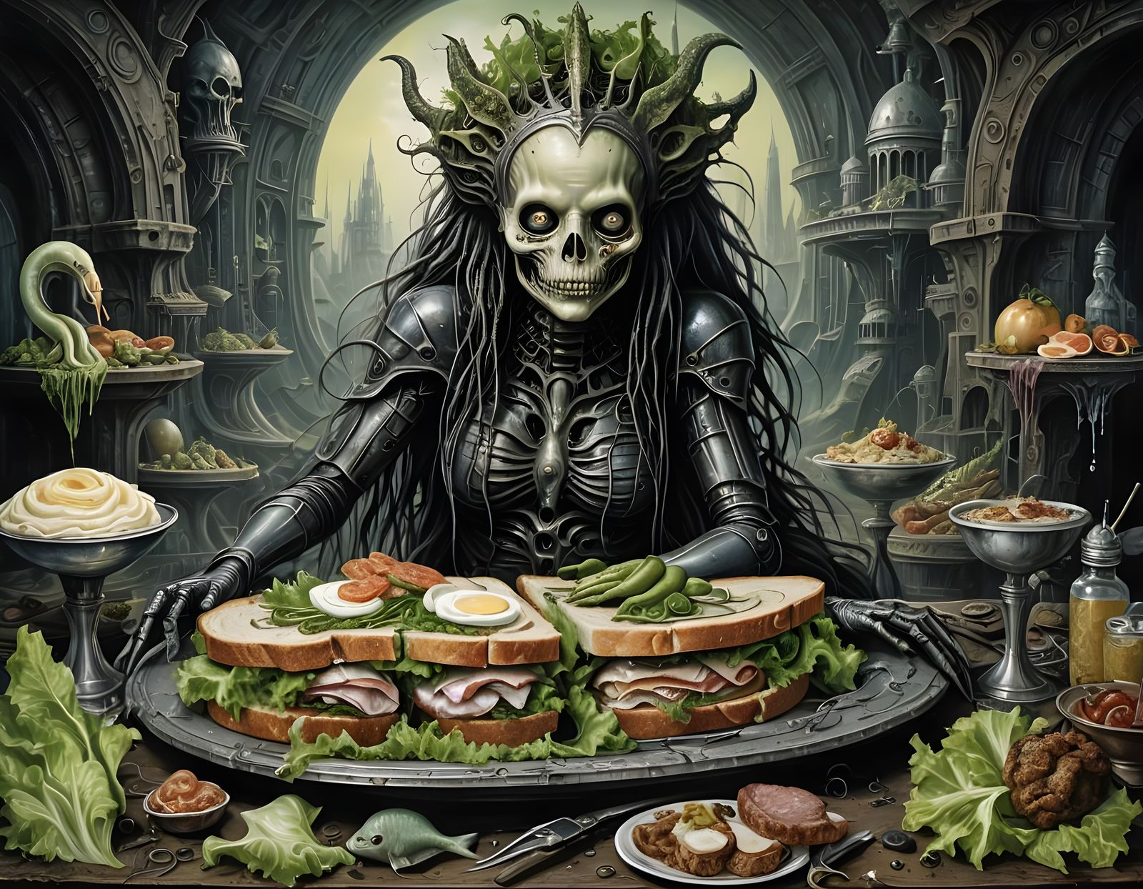 Cryptid Mermaid Sandwich in Apocalyptic Wonderland