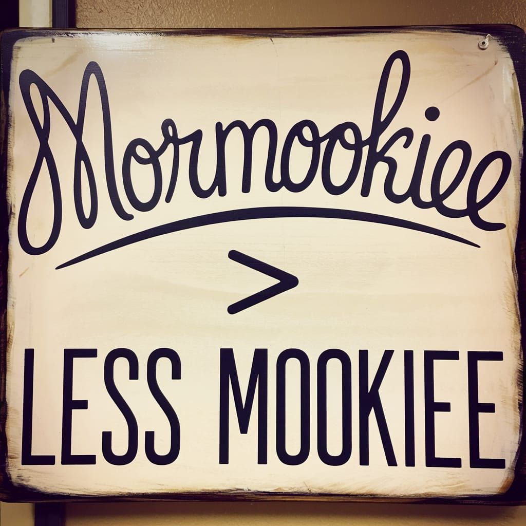 A Hand-Drawn Sign with Whimsical Text and a Beige Background