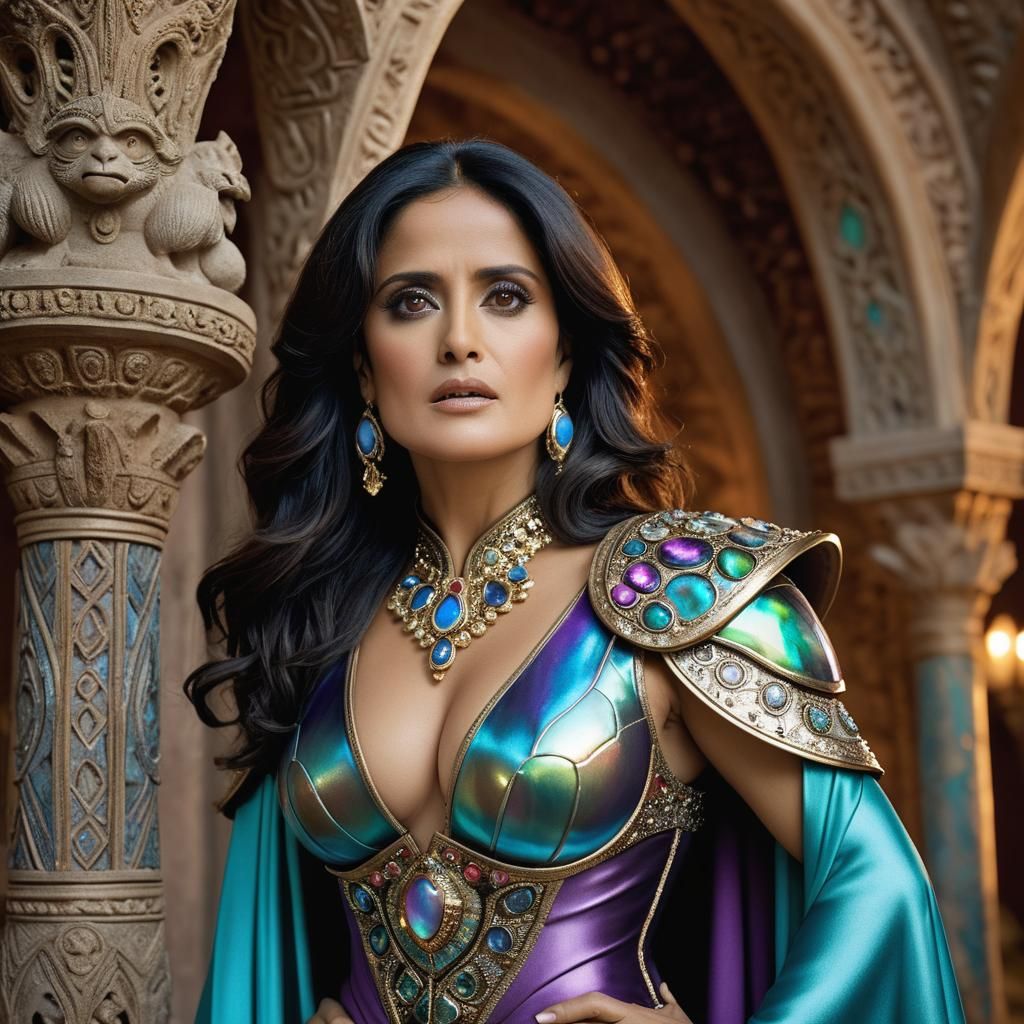 Opalescent Armor Portrait in Gaudi Palace