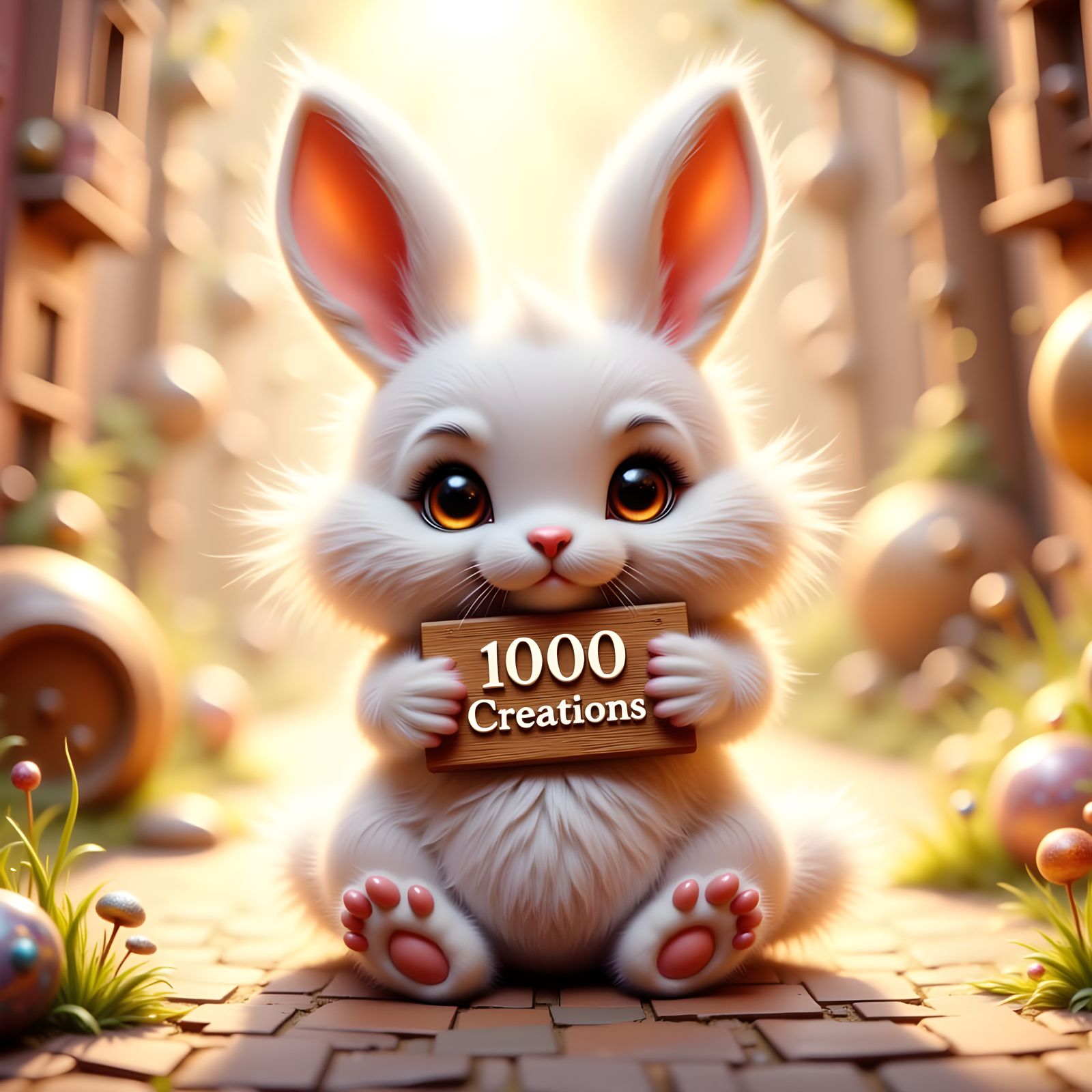 Adorable Baby Bunny in Whimsical Funko Pop Style