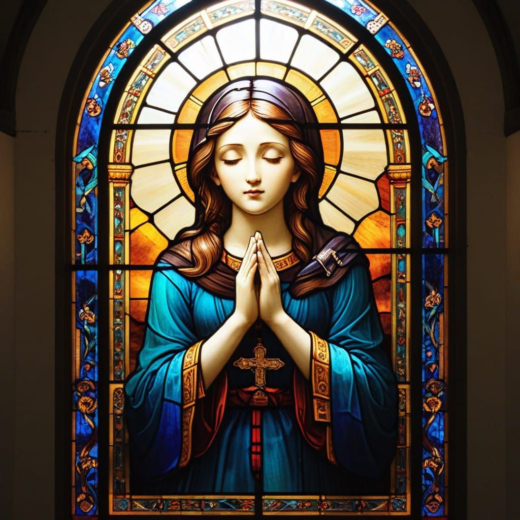 Humble Prayer Church with Beautiful Stained Glass Windows