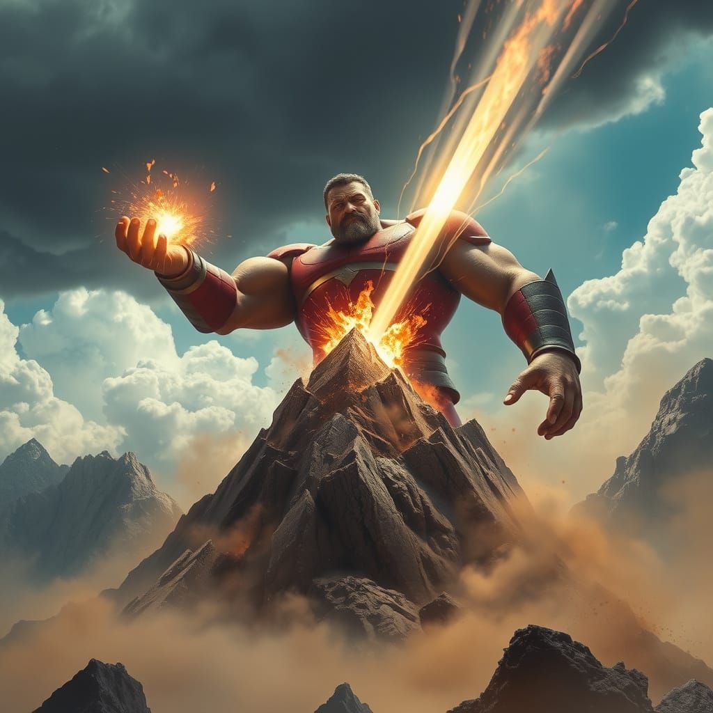 Energy Beam Destroys Mountain: Cinematic Destruction