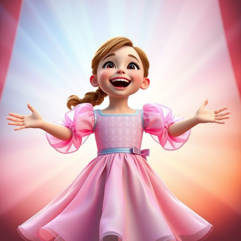 Ethereal Teenage Starlet in Vibrant Cinematic Style