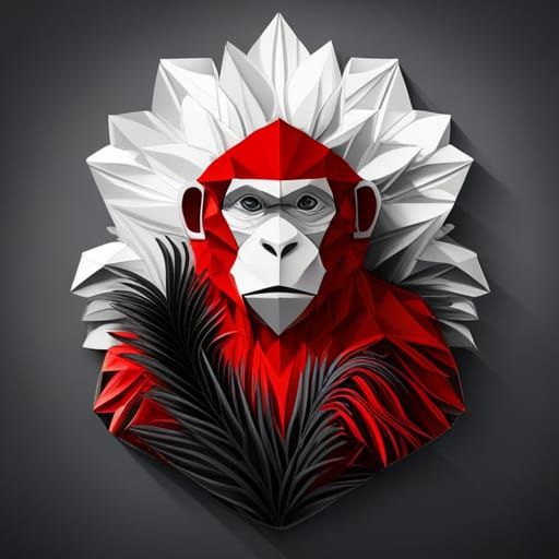 Detailed Monkey Sculpture with Abstract Elements