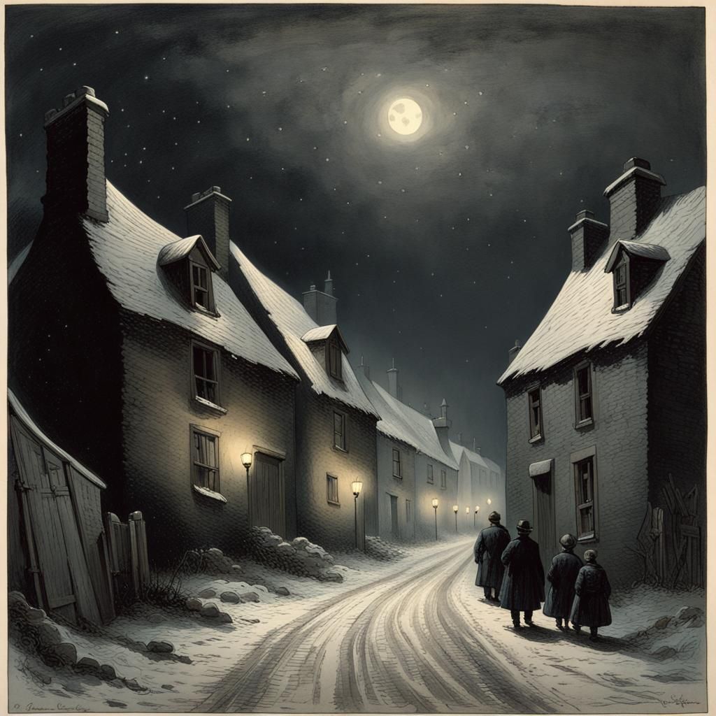 Eerie Christmas in a Dark Mining Village